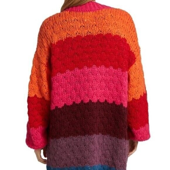 Farm Rio Women’s Striped Multi Cardigan - Size Medium - Picture 5 of 7
